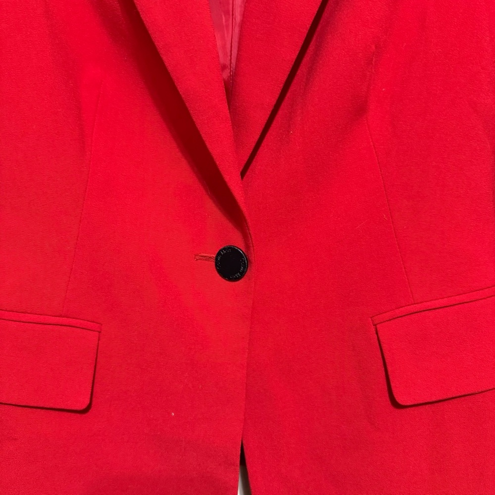 Calvin Klein Solid Red One Button Career Blazer J… - image 3